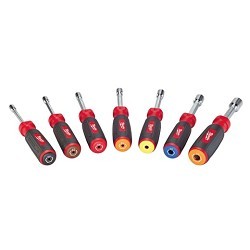 Milwaukee® 48-22-2517 Nut Driver Set, Metric, 5-10 mm, 7 Piece, 7-1/4 in Overall Length, Ergonomic, Alloy Steel