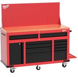 Milwaukee® 48-22-8560 Mobile Work Station, 69.2 in Width, 24.4 in Depth, 2200 lb, Red