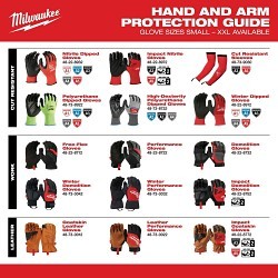 Milwaukee® 48-22-8781 High Visibility Work Gloves, Medium, #8 PVC/Top Grain Goatskin Leather, Elastic Knit Cuff, ANSI Cut-Resistance Level: 5