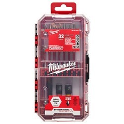 Milwaukee® 48-32-4004 Impact Driver Bit Set, 32 Piece, 1/4 Shank in, Steel