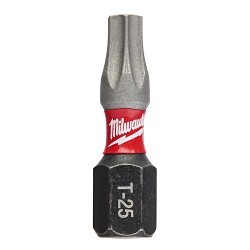 Milwaukee® SHOCKWAVE™ Impact Duty™ 48-32-4436 Impact Insert Bit, T25 Torx® Point, 1 in OAL, 1/4 in, Alloy Steel