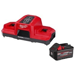 Milwaukee® 48-59-1861 M18 Forge XC 6.0 & Dual Super Charger Starter Kit, Lithium-Ion Battery, 60 min Charging, 1 Batteries