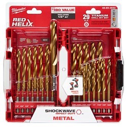 Milwaukee® 48-89-4632 Drill Bit Set, 29 Piece, For Use With: All Drill, HSS, Titanium Coated