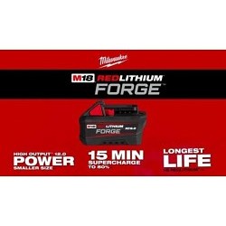 Milwaukee® 48-11-1861 M18™ REDLITHIUM™ FORGE™ Cordless Battery Pack, Lithium-ion Battery, 18 V Charge