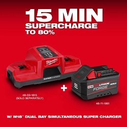 Milwaukee® 48-11-1861 M18™ REDLITHIUM™ FORGE™ Cordless Battery Pack, Lithium-ion Battery, 18 V Charge
