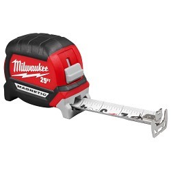 Milwaukee® 48-22-0327 Blade Magnetic Measuring Tape, 25 ft L Blade x 33 mm W Blade, Steel Blade