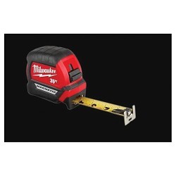 Milwaukee® 48-22-0335 Compact Magnetic Wide Measuring Tape With Belt Clip, 35 ft L x 1 in W Blade, Steel Blade, 1/16 in Graduation