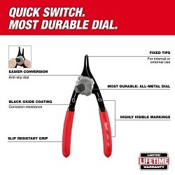 Milwaukee® 48-22-6530 Convertible Ring Plier, 6.059 in OAL