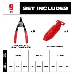 Milwaukee® 48-22-6530 Convertible Ring Plier, 6.059 in OAL