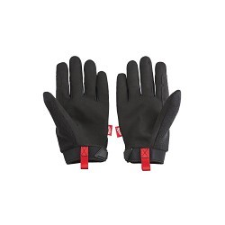 Milwaukee® 48-22-8724 General Purpose Work Gloves, 2X-Large, #11, Synthetic Leather, Black/Red, High Dexterity Finger Tip Style, Breathable Lining, Hook and Loop Closure, 10-1/2 in Length