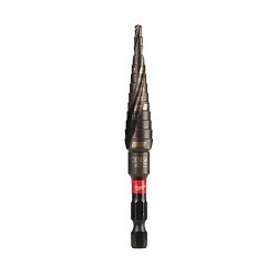 Milwaukee® SHOCKWAVE™ Impact Duty™ 48-89-9248 Impact Step Drill Bit, 1/8 in Dia Min Hole, 1 in Dia Max Hole, 9 Steps, Titanium, 9 Hole Sizes, 1/4 in Shank