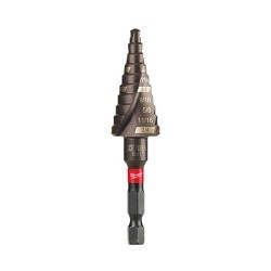 Milwaukee® SHOCKWAVE™ Impact Duty™ 48-89-9248 Impact Step Drill Bit, 1/8 in Dia Min Hole, 1 in Dia Max Hole, 9 Steps, Titanium, 9 Hole Sizes, 1/4 in Shank