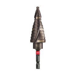 Milwaukee® SHOCKWAVE™ Impact Duty™ 48-89-9248 Impact Step Drill Bit, 1/8 in Dia Min Hole, 1 in Dia Max Hole, 9 Steps, Titanium, 9 Hole Sizes, 1/4 in Shank