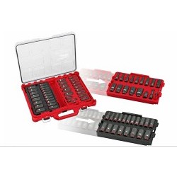 Milwaukee® SHOCKWAVE Impact Duty™ 49-66-6805 Socket Set, 3/8 in Drive, 36 Pieces, Included Socket Size: 1/4 in, 9/32 in, 5/16 in, 11/32 in, 3/8 in, 7/16 in, 1/2 in,  9/16 in, 5/8 in, 11/16 in, 3/4 in, Chrome Molybdenum Steel
