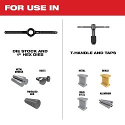 Milwaukee® 49-22-5600 Tap and Die Set, 17 Pieces, 6-32 NC, 8-32 NC, 10-24 NC, 10-32 NF, 1/4"-20 NC Tap Thread