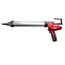 Milwaukee® 2442-21 Cordless Caulk Gun Kit, Kit, 20 oz, 400 lb Dispensing Force, 12 VDC, Lithium-Ion Battery, Metal Housing