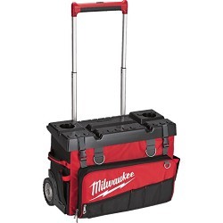 Milwaukee® 48-22-8220 Hardtop Rolling Bag, General Purpose, 1680 Denier Ballistic Polyester, Black/Red