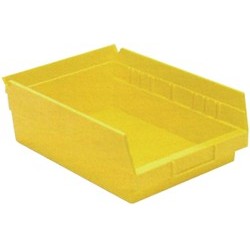 Myers Industries Akro-Mils® SD5030150Y Shelf Bin, 11-5/8 in Outside Length, 8-3/8 in Outside Width, 4 in Outside Height, Yellow