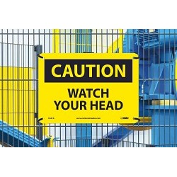 NMC™ C641RB Caution Sign, Caution Header, Rectangle, Square Legend, Rigid Plastic, Black/Yellow, Language: English