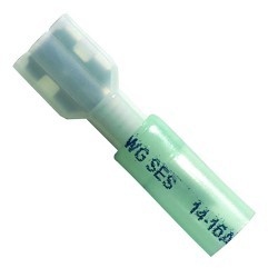 NSPA KS66-14-250M Butt Splice, 14 to 16 ga Conductor, Ks66-14-250M Barrel, Polyolefin insulation, Copper, Blue