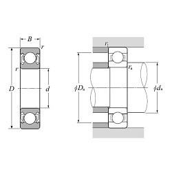 NTN 6200ZZ Deep Groove Ball Bearing, 0.3937 in Bore Dia, 1.1811 in Outside Dia, 1 Rows, 0.3543 in Width, 535 lbf Static, 1270 lbf Dynamic