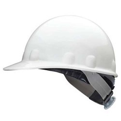 Hard Hat, 8 in Fits Maximum Hat, Thermoplastic, 8-Point Ratchet Suspension, Class E ANSI Electrical Class Rating, Swing Strap Adjustment, White