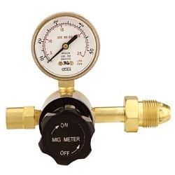 Flow Gauge Regulator, CGA-580 Inlet Connection, 5/8-18 Rhf, 0.032 in Orifice Outlet, 2 in Gauge