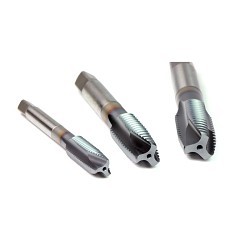 OSG 1651001408 Spiral Point Tap, Right Hand Cutting, M12 x 1.00, D5 Thread Limit, 2-3P Chamfer, 3 Flutes, VC-10, Material Application: Hardened Steel, Stainless Steel, Steel, Aluminum, Brass, Bronze, Cast Iron, Copper, Through Coolant; No