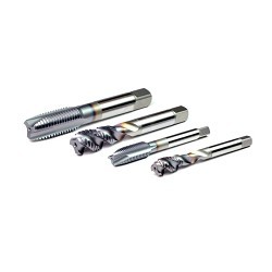 OSG 1651001408 Spiral Point Tap, Right Hand Cutting, M12 x 1.00, D5 Thread Limit, 2-3P Chamfer, 3 Flutes, VC-10, Material Application: Hardened Steel, Stainless Steel, Steel, Aluminum, Brass, Bronze, Cast Iron, Copper, Through Coolant; No