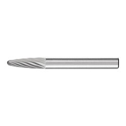 PFERD 21724712 Universal Line Premium Grade Carbide Burr, Radius End, Tree Radius (Shape SF) Head, 7/16 in Dia Head, 1 in L of Cut, 2-3/4 in OAL, Double Cut