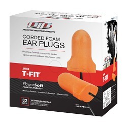 PIP® Mega Flare™ 267-HPF510C Innovative Ear Plug, 32 dB Noise Reduction, T-Shape Shape, Disposable, Corded Design