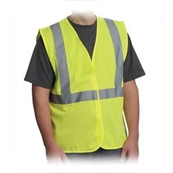 PIP® 302-WCENGLY-L Solid Vest, L, Hi-Viz Lime Yellow, Polyester, Hook and Loop Closure, ANSI Class: Class 2, Specifications Met: ANSI 107 Type R
