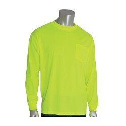 PIP® 3101100YM T-Shirt, No Hooded (Yes/No), Medium, Hi-Vis Yellow, Birds Eye Polyester
