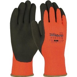 PIP® PowerGrab™ Thermo 41-1400/M General Purpose Gloves, Medium #8, Orange/Brown, Coated/Cold Protection, Latex Palm, Acrylic/Terrycloth, Continuous Knit Wrist Cuff, Latex Coating, Resists: Abrasion, Cut, Puncture and Tear, Acrylic Lining, Seamless
