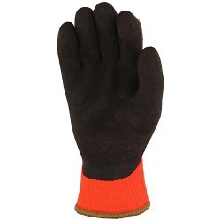 PIP® PowerGrab™ Thermo 41-1400/M General Purpose Gloves, Medium #8, Orange/Brown, Coated/Cold Protection, Latex Palm, Acrylic/Terrycloth, Continuous Knit Wrist Cuff, Latex Coating, Resists: Abrasion, Cut, Puncture and Tear, Acrylic Lining, Seamless