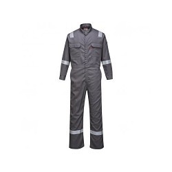 PORTWEST Bizflame FR94GRR2XL Coverall, Men, 2X-Large, Gray, 88% Cotton, 12% Nylon