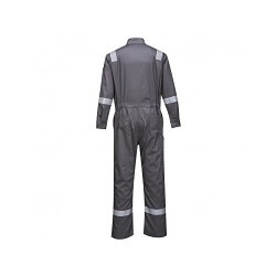 PORTWEST Bizflame FR94GRR2XL Coverall, Men, 2X-Large, Gray, 88% Cotton, 12% Nylon