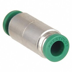 Parker Hannifin Parker® 62PLP-6 Pipe Union, Push-to-Connect x Push-to-Connect, 3/8 in Nominal, Brass, NICKEL PLATED