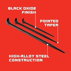 Proto® J2138 Pry Bar Set, 3 Pieces, Alloy Steel