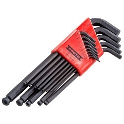 Proto® J4995 Ball Style Short Arm Hex Key Set, Imperial, 13 Pieces, 0.05 to 0.375 in Hex, L-Handle Handle, Alloy Steel, Black Oxide