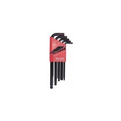 Proto® J4995 Ball Style Short Arm Hex Key Set, Imperial, 13 Pieces, 0.05 to 0.375 in Hex, L-Handle Handle, Alloy Steel, Black Oxide