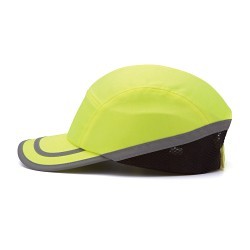 Pyramex® HP50031 Baseball Style Bump Cap, Hi-Viz Lime, ABS/Cotton/Polyester Mesh, Hook and Loop Strap Suspension