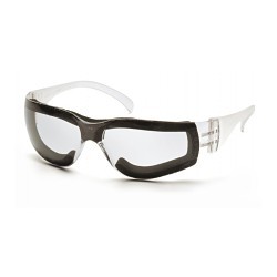 Pyramex® Intruder® S4110STFP Safety Glasses, Anti-Fog, Anti-Scratch Lens Coating, Clear Lens, Frameless, Blue Frame, Polycarbonate Frame, Polycarbonate Lens, Universal