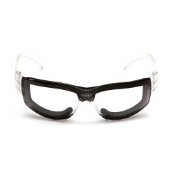 Pyramex® Intruder® S4110STFP Safety Glasses, Anti-Fog, Anti-Scratch Lens Coating, Clear Lens, Frameless, Blue Frame, Polycarbonate Frame, Polycarbonate Lens, Universal