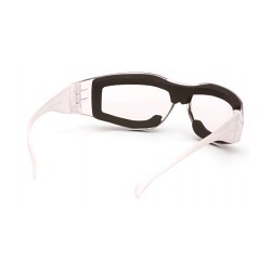 Pyramex® Intruder® S4110STFP Safety Glasses, Anti-Fog, Anti-Scratch Lens Coating, Clear Lens, Frameless, Blue Frame, Polycarbonate Frame, Polycarbonate Lens, Universal