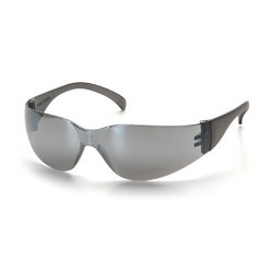 Pyramex® Intruder® S4170S Safety Glasses, Anti-Scratch Lens Coating, Silver Mirror Lens, Frameless, Polycarbonate Lens