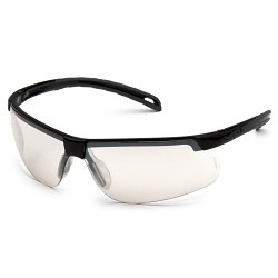 Pyramex® SB8680D Safety Eyewear, Anti-Scratch Lens Coating, Indoor/Outdoor Mirror Lens, Semi-Framed Frame, Black Frame, Polycarbonate Frame, Polycarbonate Lens, ANSI Z87.1, CAN/CSA Z94.3-15, CE EN166, MIL-PRF 32432