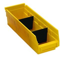 Quantum® DSB107 Bin Divider, 4 in Height, 8 in Width, Polypropylene, Black