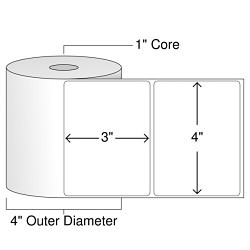 RL783TW Thermal Roll Label, 4 in Height, 3 in Width