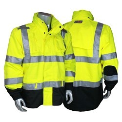 Radians® RW32-3Z1Y-5X Rain Jacket, 5X-Large, Hi-Vis Green, Oxford Polyester
